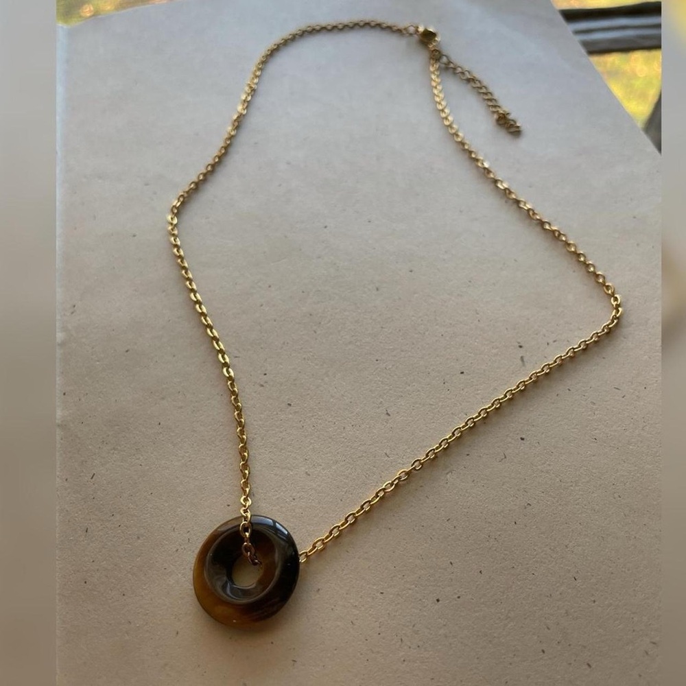 Gold Tiger Stone Necklace